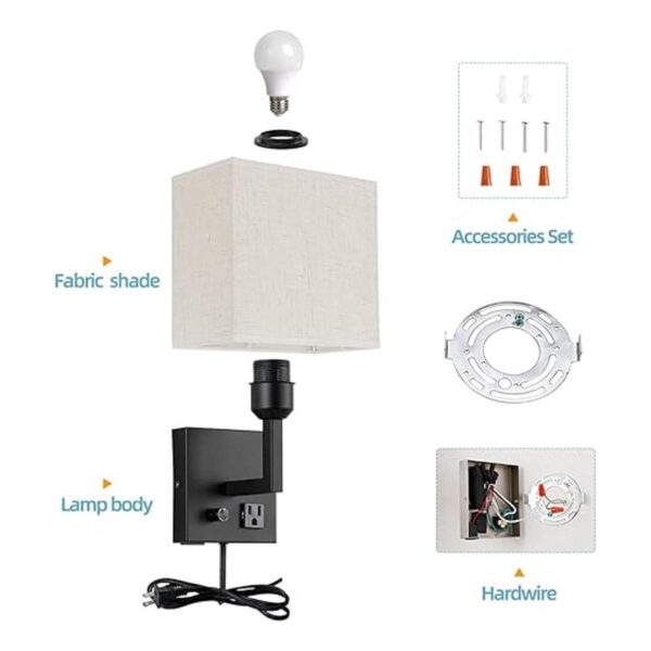 Lámpara de pared con candelabro de pared con puerto de_2