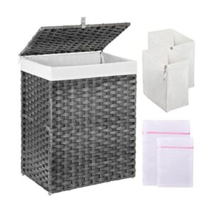 GREENSTELL Cesta de ropa con tapa 90 l con 2 bolsas_1