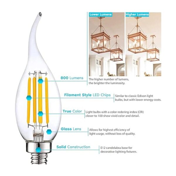 Luxrite Candelabra Bombillas LED equivalentes a 100 W_3