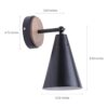 MWZ Lámpara de pared rústica de metal negro y madera_2