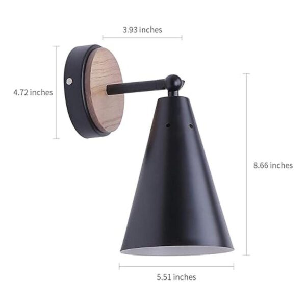 MWZ Lámpara de pared rústica de metal negro y madera_2