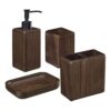 MIHIRO Juego de 4 accesorios de baño de madera de_1