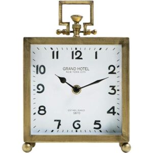 NIKKY HOME Reloj de mesa de metal silencioso clásico_1