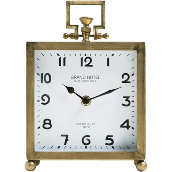 NIKKY HOME Reloj de mesa de metal silencioso clásico_1