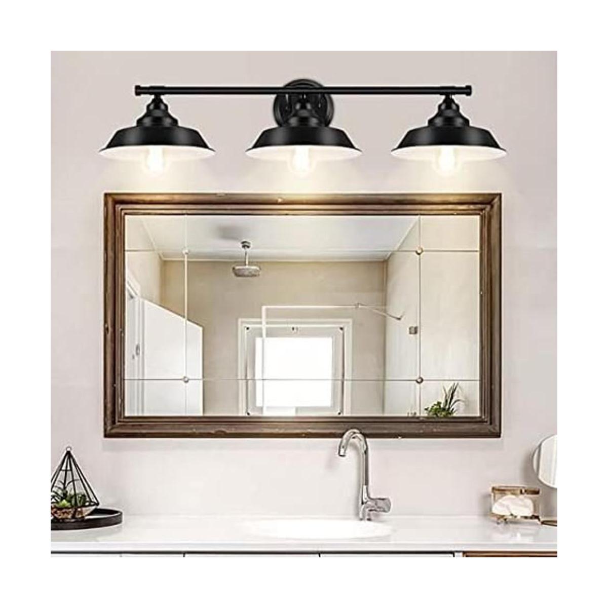 Lámparas de tocador de baño sobre espejo luces negras de