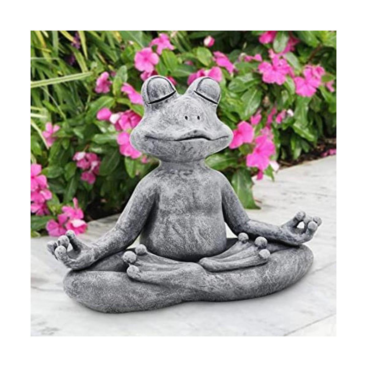 Goodeco La estatua original de la rana de yoga zen