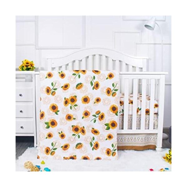 La Premura Juego de ropa de cama de cuna con girasol para