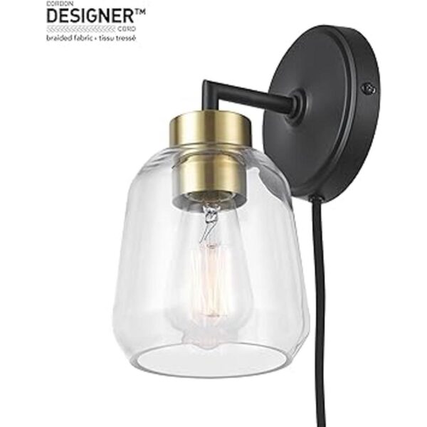 Globe Electric 52081 Aplique de pared de 1 luz enchufable