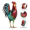 Kircust Luces solares de animales de gallo de metal_6