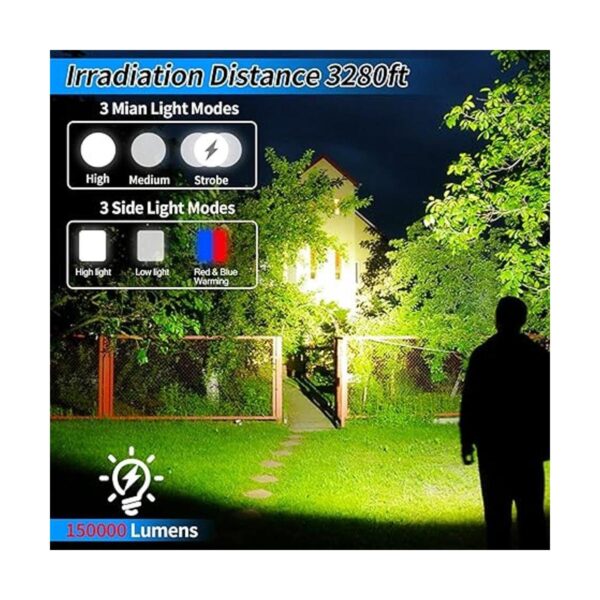 Linternas LED recargables de 10000 lúmenes altos luz de_2