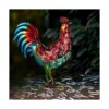 Kircust Luces solares de animales de gallo de metal_2