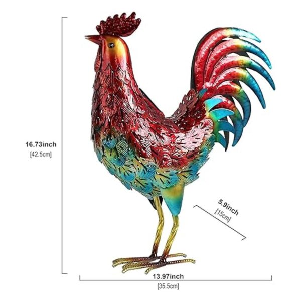 Kircust Luces solares de animales de gallo de metal_4