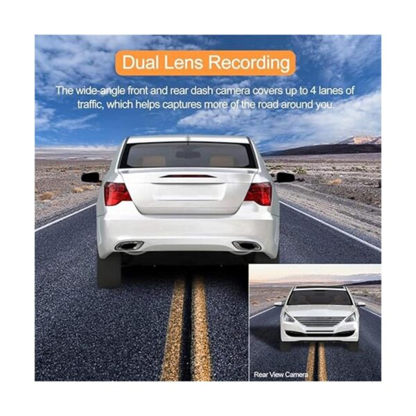 ORSKEY Dash Cam para coche delantero y trasero con tarjeta_4