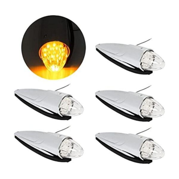 ECOTRIC Juego de 5 luces LED cromadas de 17 luces LED para_1
