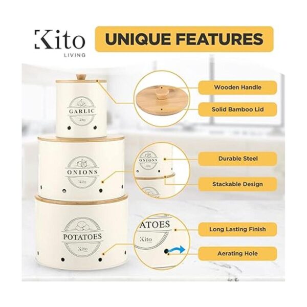 Kito Living Juego de recipientes para encimera de cocina_2