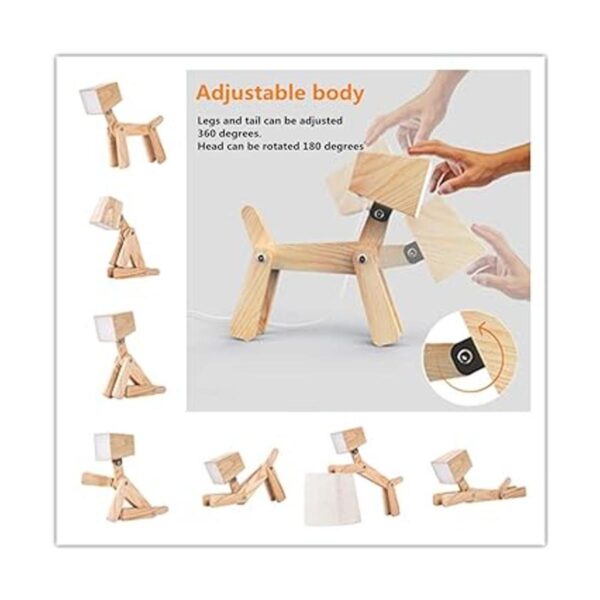HROOME lámpara con forma de perro de madera con ajuste_3