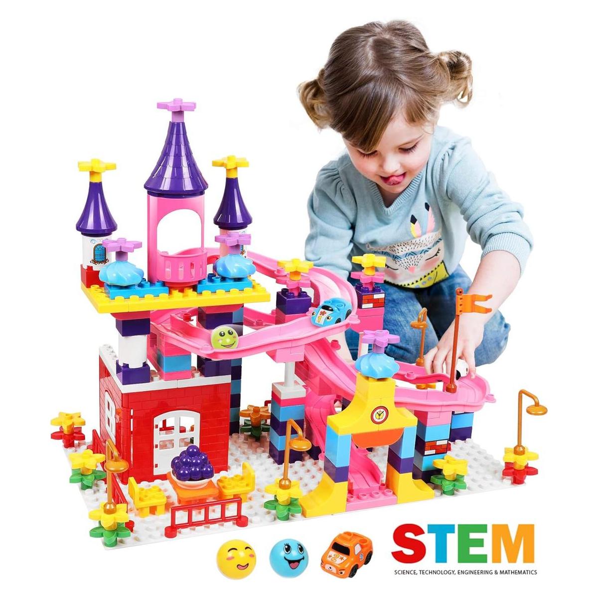 Juego de bloques de construcción de castillo juguetes