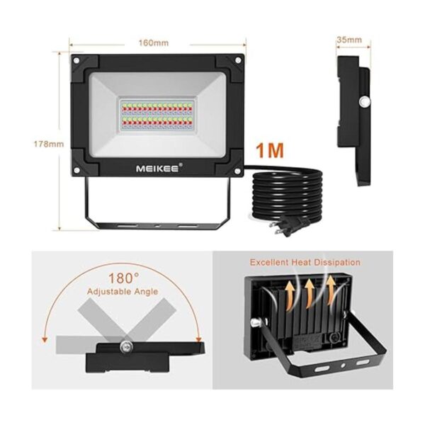 MEIKEE Paquete de 4 luces LED RGB de inundación_3