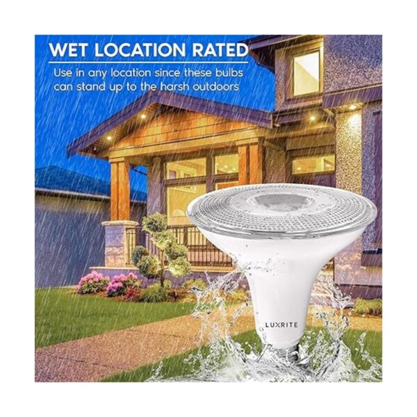 Luxrite Paquete de 6 bombillas LED PAR38 para exteriores_2