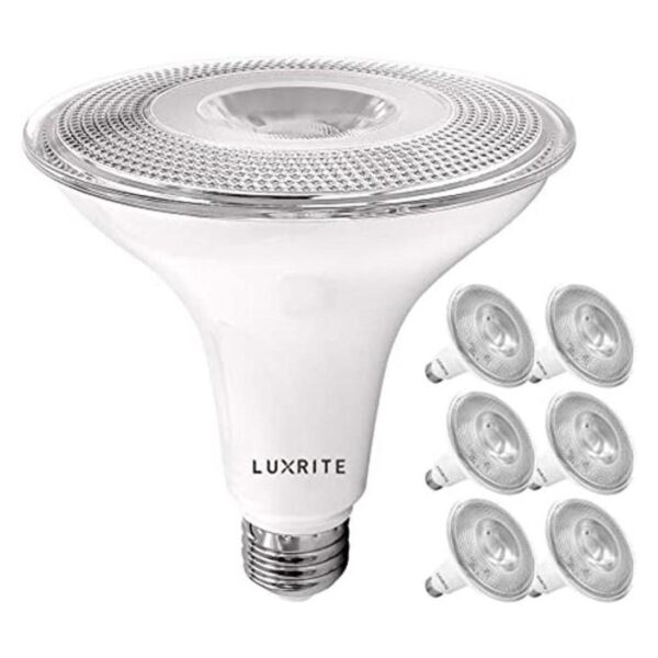 Luxrite Paquete de 6 bombillas LED PAR38 para exteriores_1