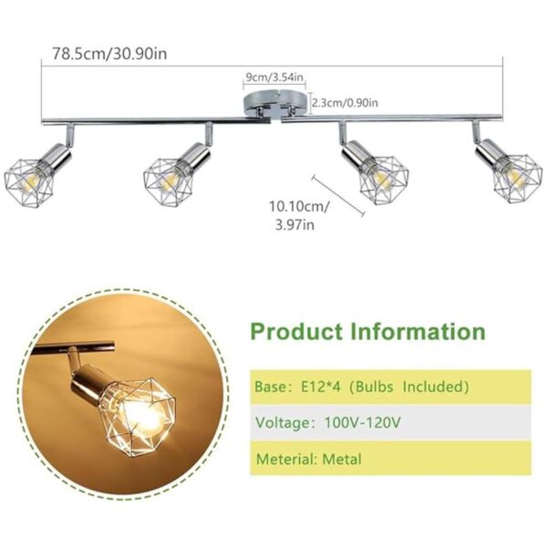 DLLT Kit de iluminación de pista de 4 luces lámpara