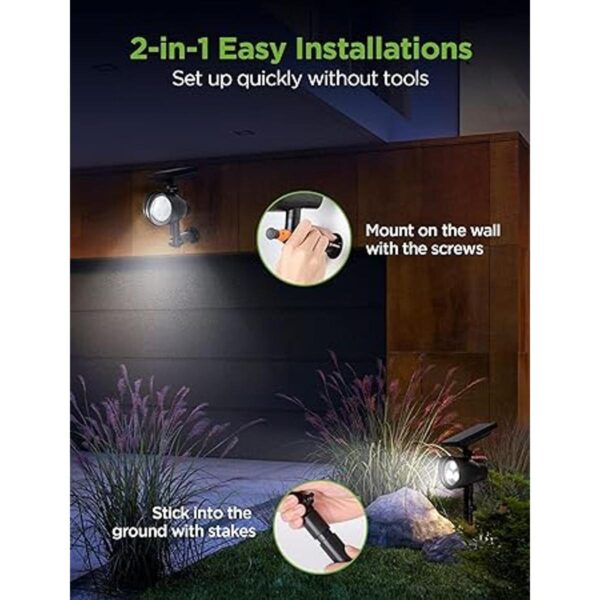 InnoGear Luces solares 2 en 1 impermeables 3 focos