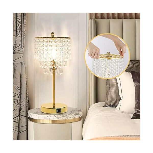 Lámpara de mesa de cristal con control táctil con dos_5