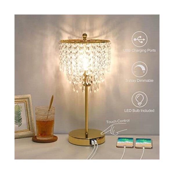 Lámpara de mesa de cristal con control táctil con dos_1