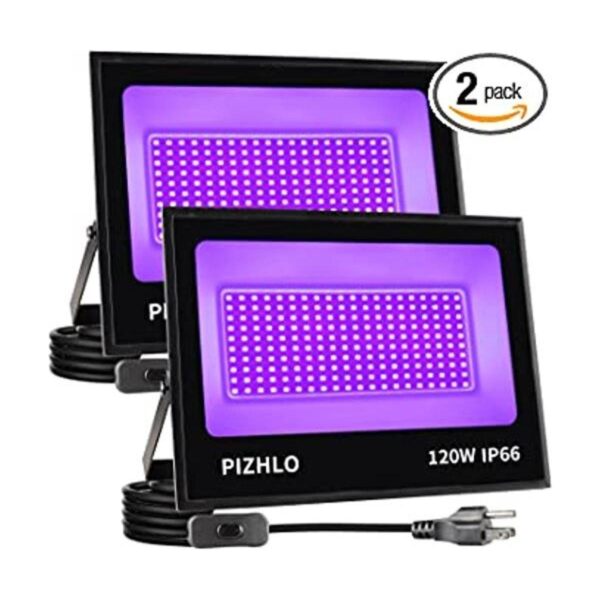 PIZHLO Paquete de 2 luces LED negras de 120 W luz negra_1
