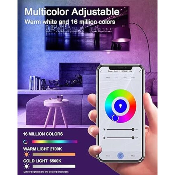 DOGAIN Bombillas inteligentes A15 E26 base RGB
