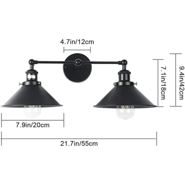 PUUPA 2 luces de tocador de baño tubo industrial