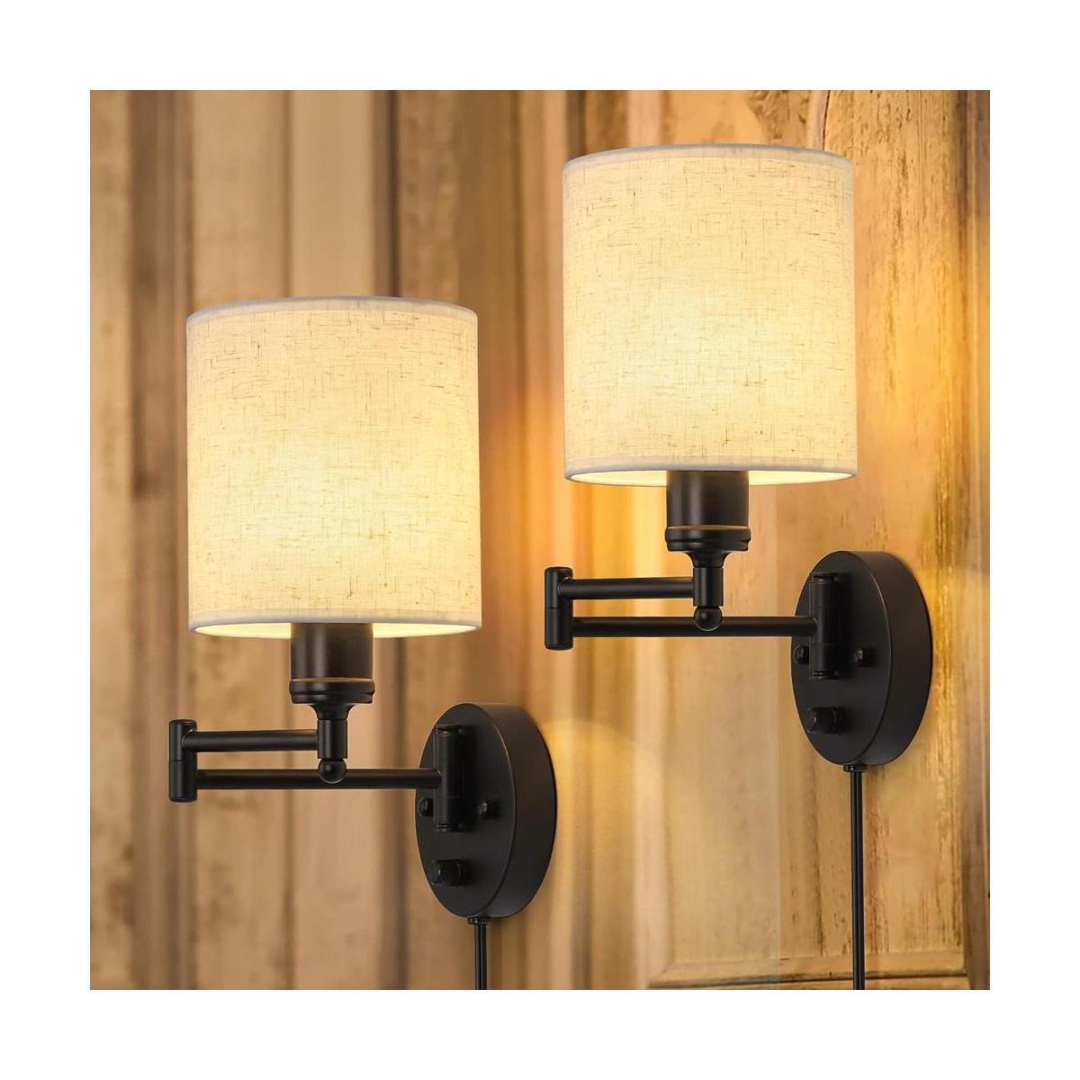 Juego de 2 lámparas de pared con brazo oscilante modernas