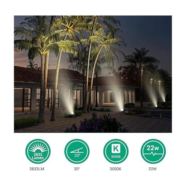 EDISHINE Foco de bala LED para exteriores de 22 W con_2