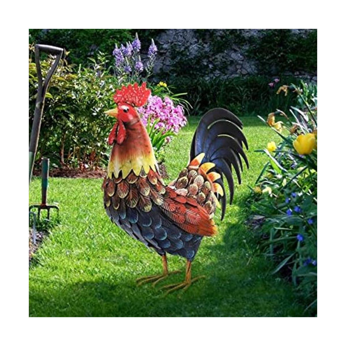 Decoración de gallo para jardín estatua de pollo para