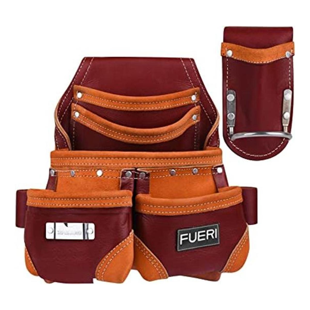FUERI Bolsa de herramientas de cuero para carpinteros kit
