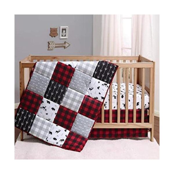 The Peanutshell Buffalo Juego de ropa de cama de cuna a