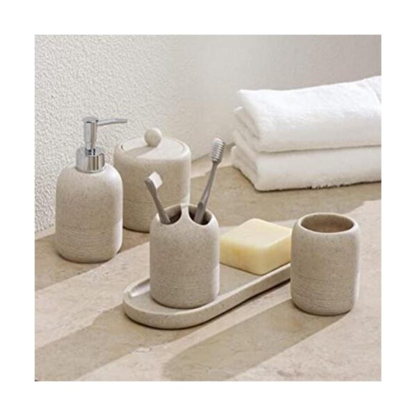 Juego de accesorios de baño de 5 piezas de poliresina de_1