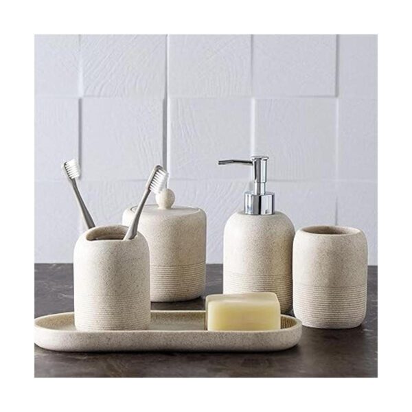 Juego de accesorios de baño de 5 piezas de poliresina de_4