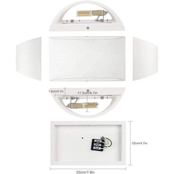 Moderno juego de 2 lámparas de pared LED de 7 W blanco_4