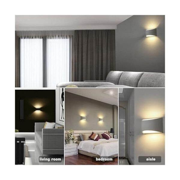 Moderno juego de 2 lámparas de pared LED de 7 W blanco_3