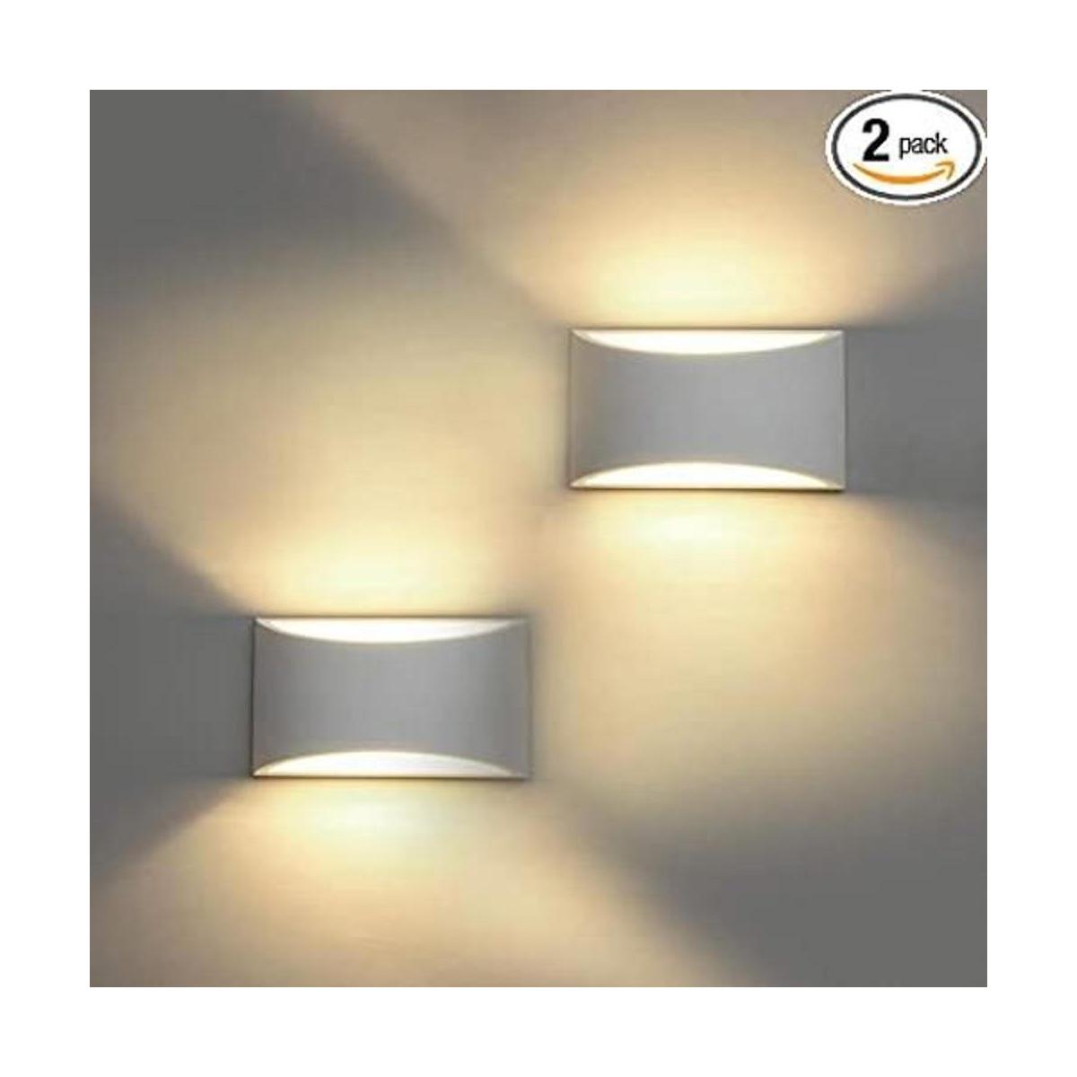 Moderno juego de 2 lámparas de pared LED de 7 W blanco