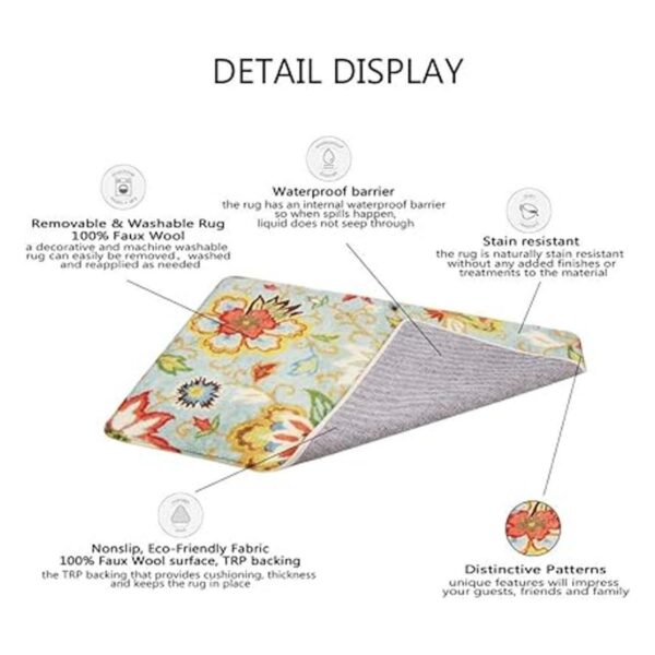 Lahome Collection Alfombra moderna de área floral 3 x 5