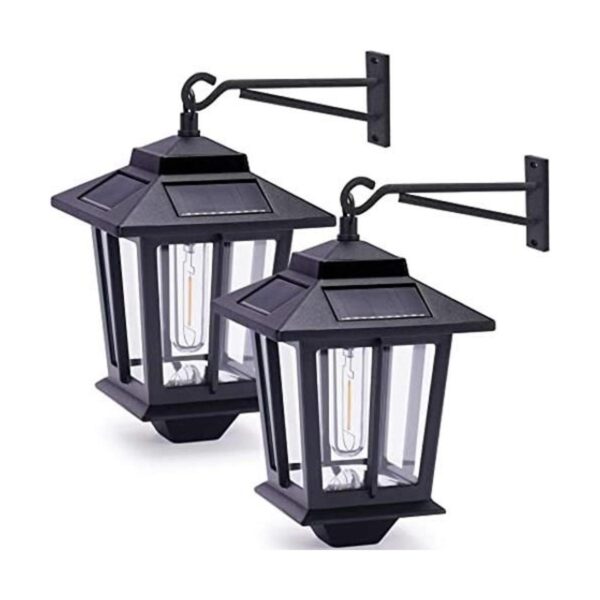 PASAMIC Paquete de 2 linternas de pared solares con 4_1