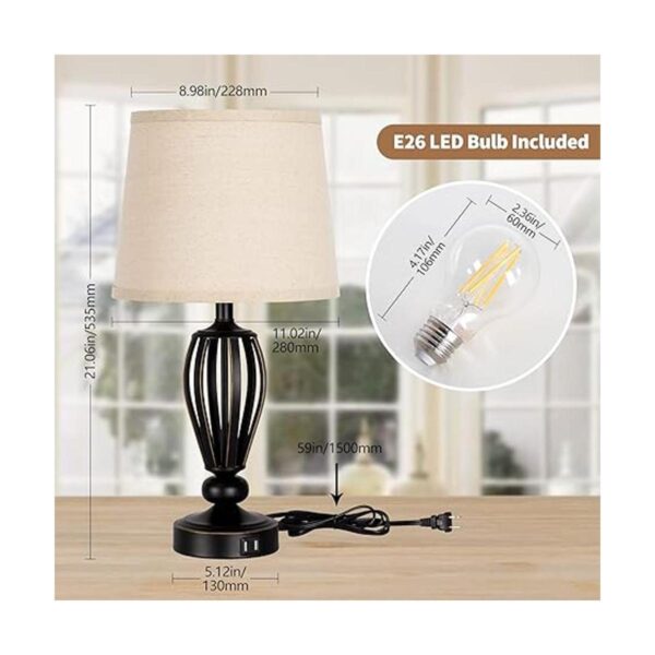 Lámpara de noche USB lámpara de mesa táctil regulable de_2