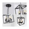 Lanhall Lámpara de araña rústica industrial de 4 luces_4