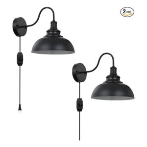 Apliques de pared industriales de cuello de cisne negro