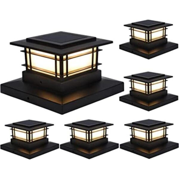 Dynaming Paquete de 6 luces solares para postes de cerca_1