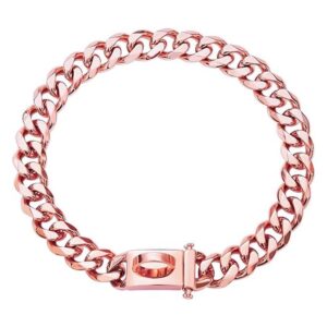 Collar de perro cubano de lujo de oro rosa de 18 quilates_1