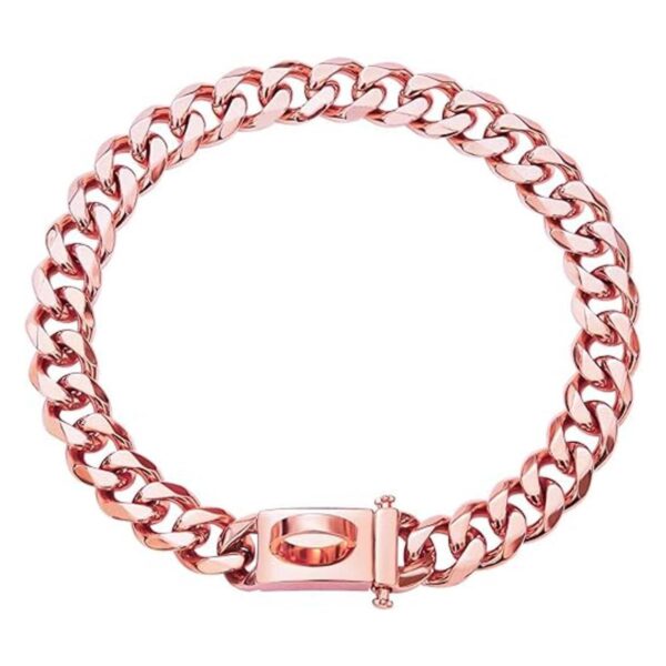 Collar de perro cubano de lujo de oro rosa de 18 quilates_1