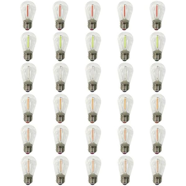 MORGENLITE Paquete de 30 bombillas LED de color S14 de 1_2